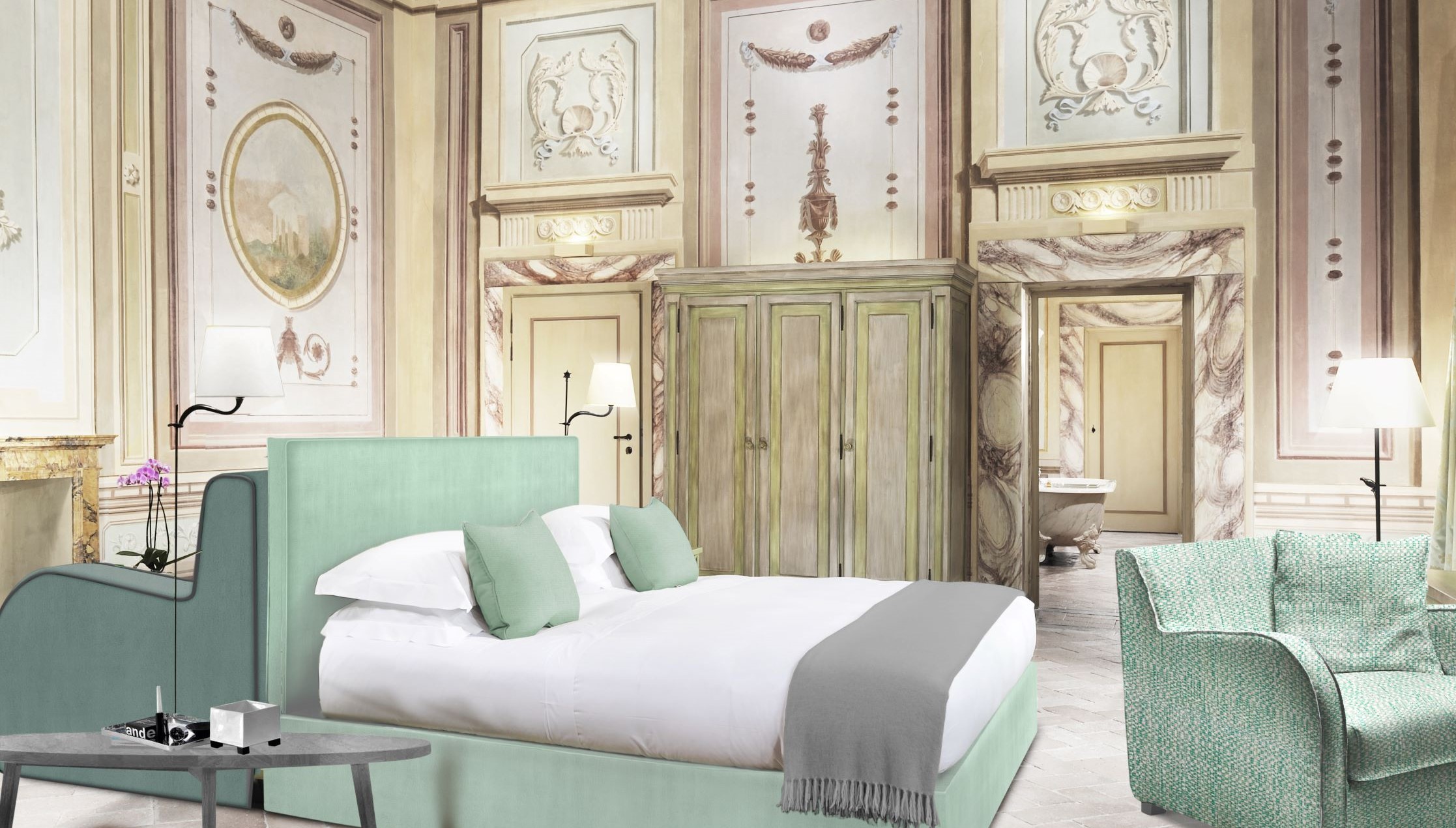 高級套房則保留著古老裝飾元素，讓旅客彷彿穿梭在古典貴族的住所。