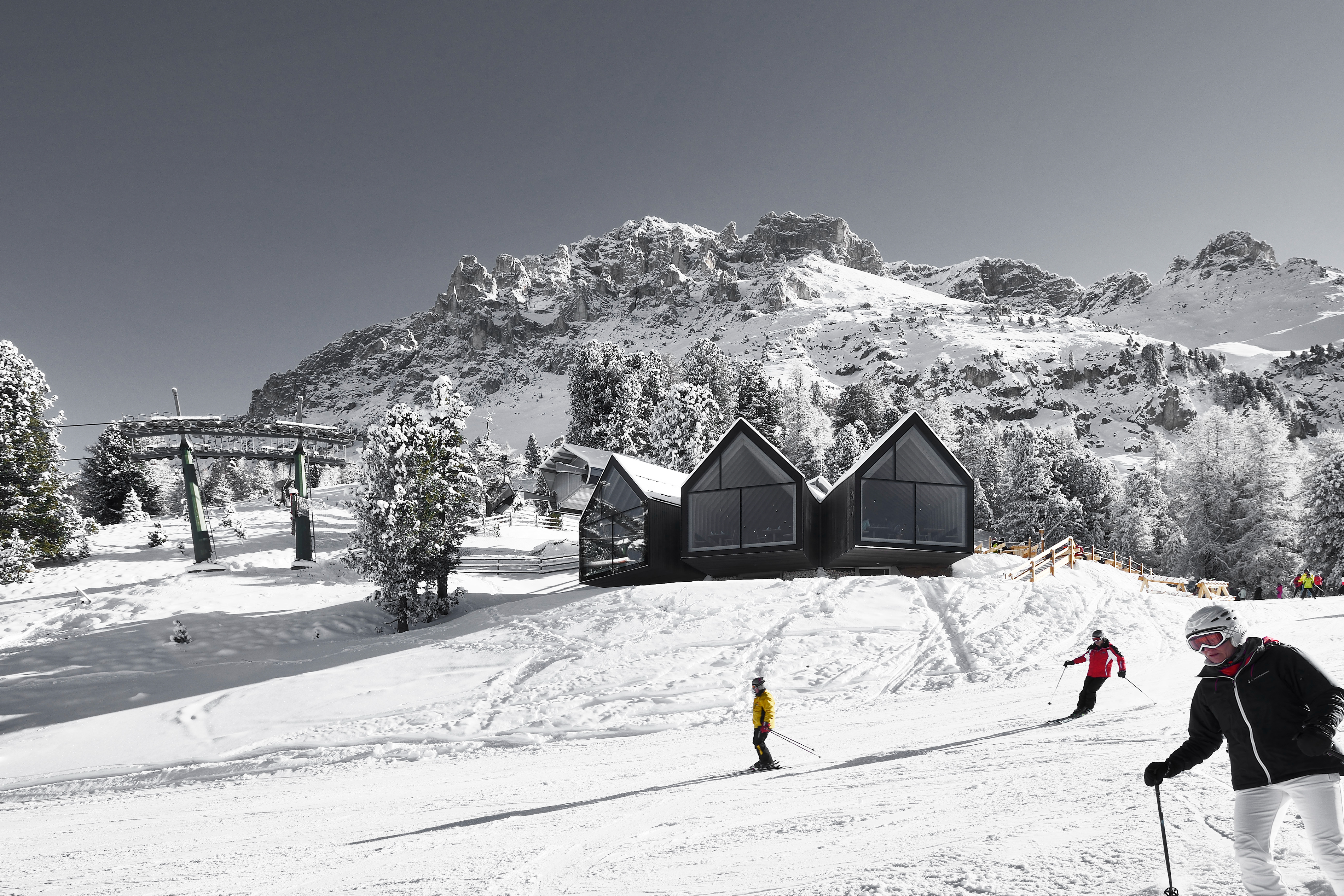 3 個懸浮量體巧妙融合本土元素、地理特色與現代形式於一體。（ © Oskar Da Riz ）
