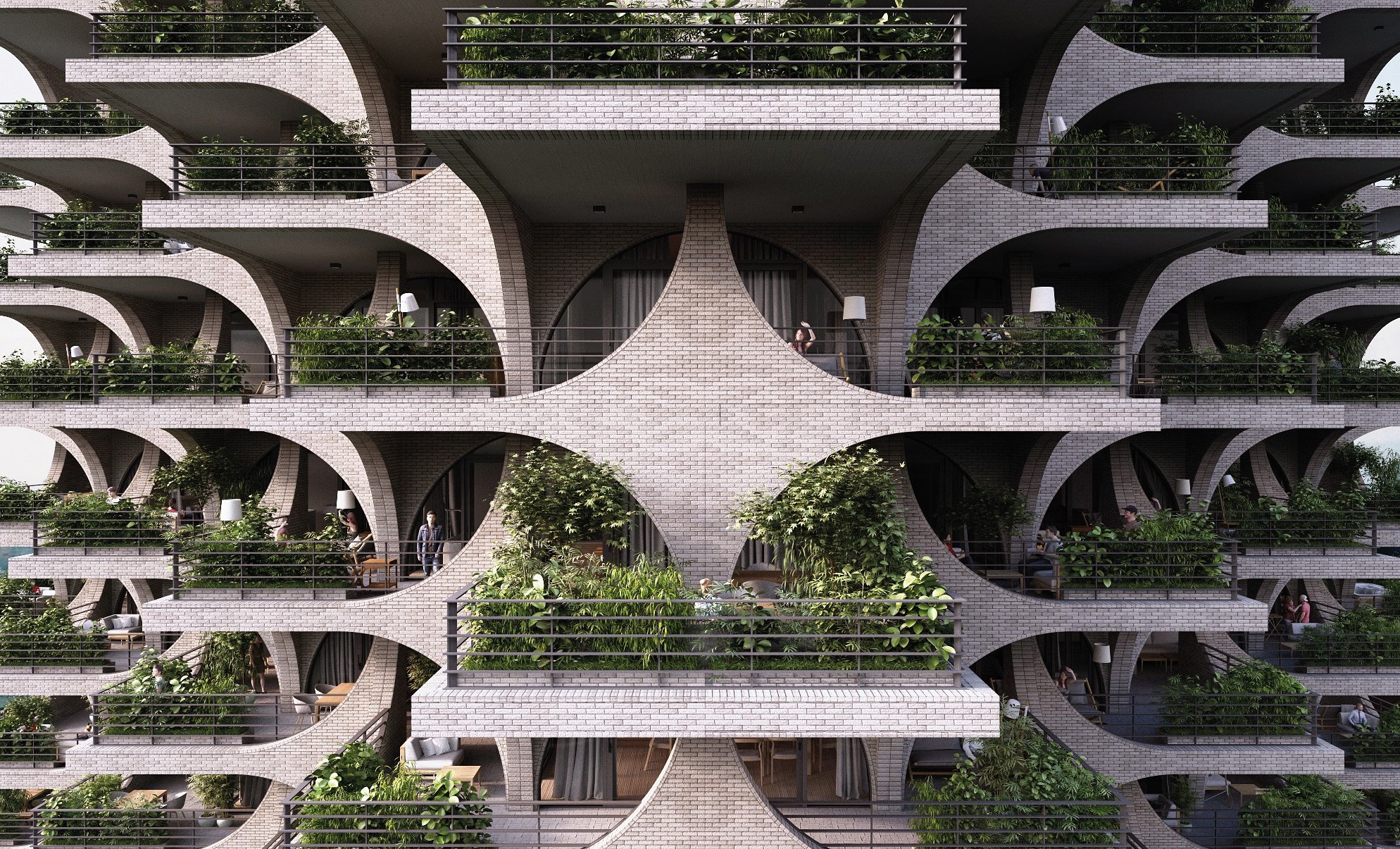 LIVING IN THE SKY: TEL AVIV ARCADES 天空之城 - 拱型幾何式空中梯田