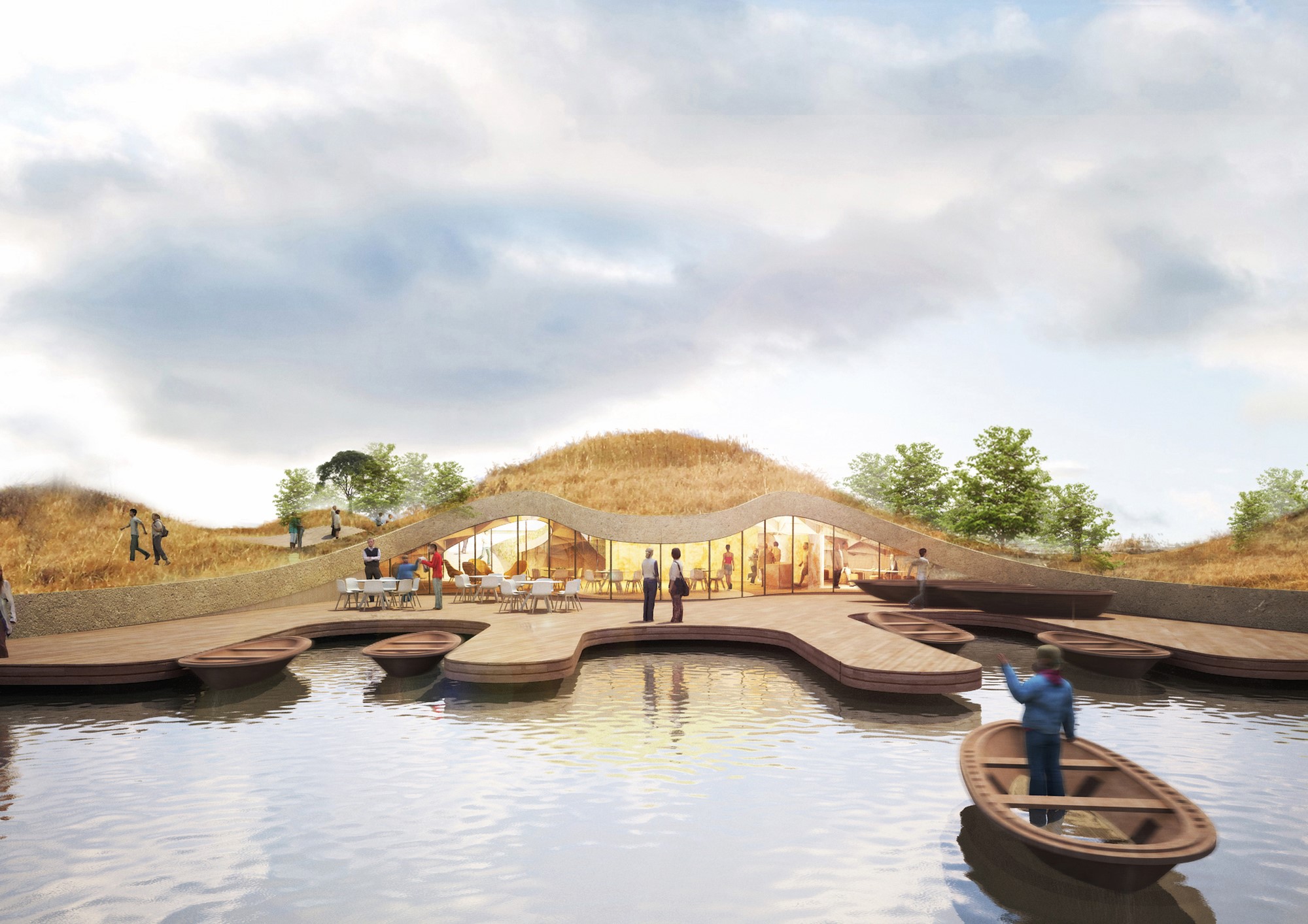 BLENDING WITH NATURE: FISHERMEN'S WHARF 建築隱身術:融入地景的創意建築 - 沙丘下的碼頭咖啡館